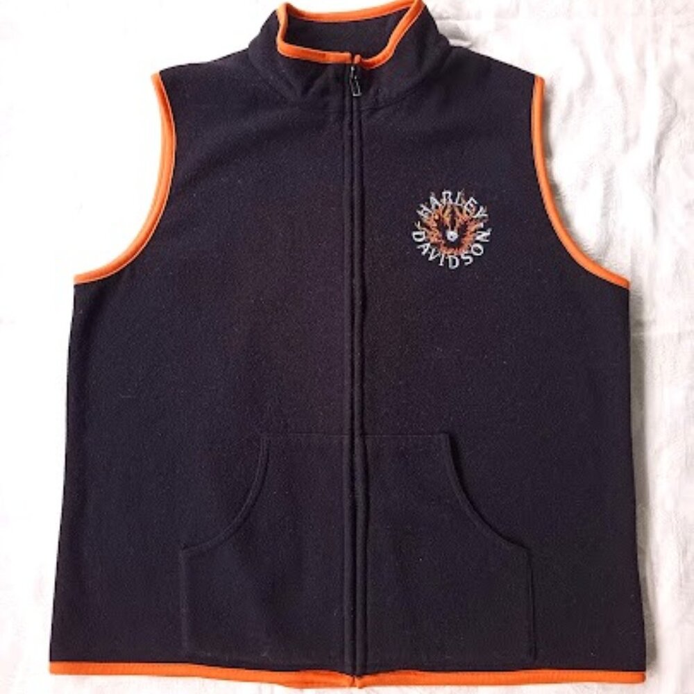 Orange and Black Thunder Creek Harley-Davidson Chattanooga, TN Fleece Vest